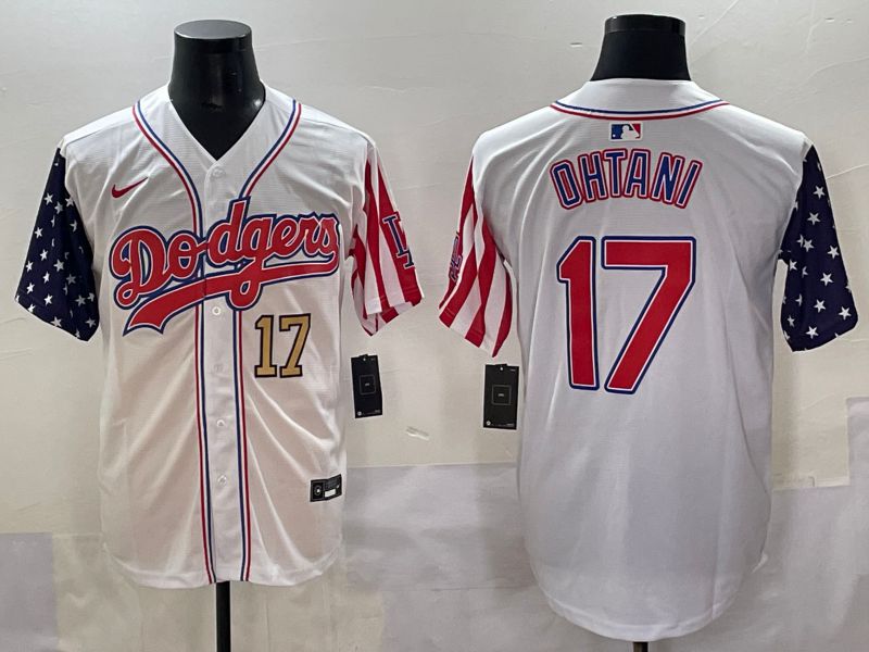 Men 2025 Los Angeles Dodgers #17 Ohtani White a generation of national flags Joint Name Nike MLB Jersey style 4->los angeles dodgers->MLB Jersey